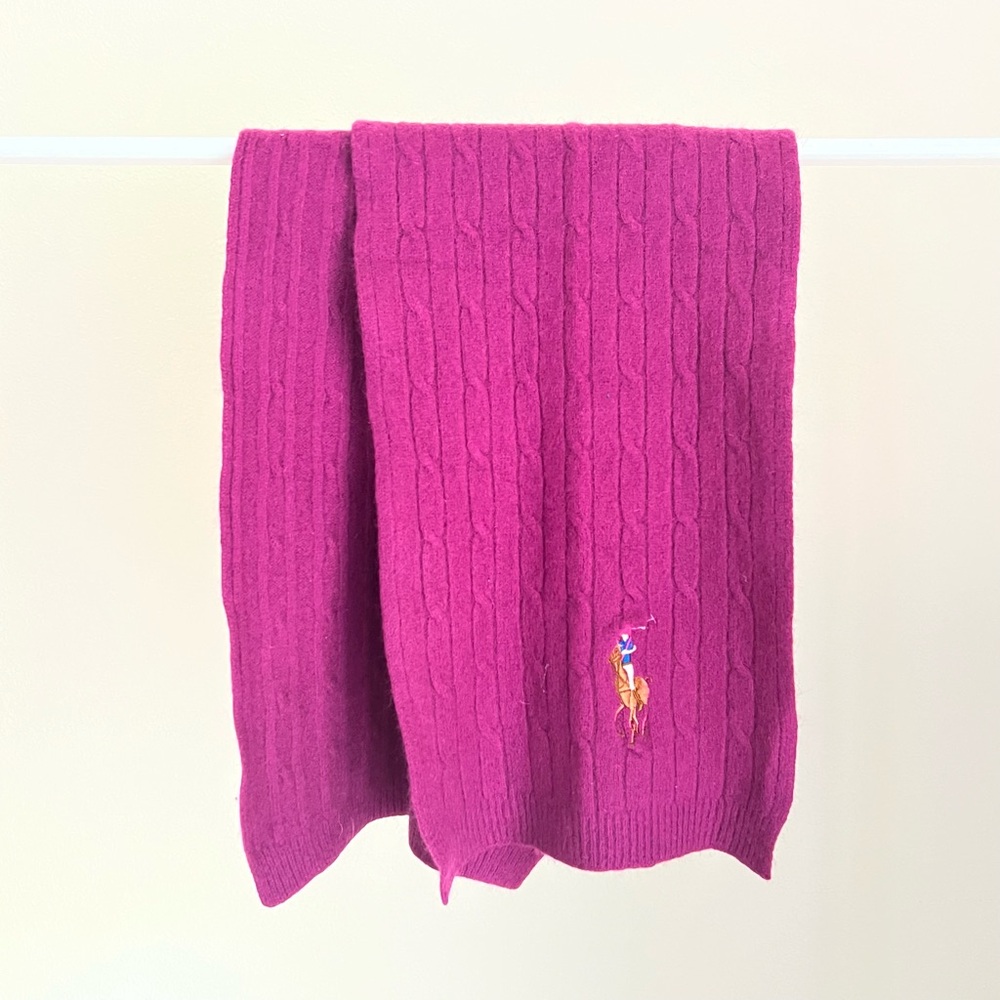 Ralph Lauren Purple Cable Knit Scarf